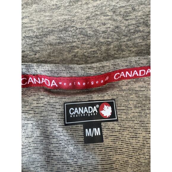 Canada Weather Gear‎ Top Soft V Neck Henley Button Medium Brown Oatmeal Logo - Picture 6 of 7